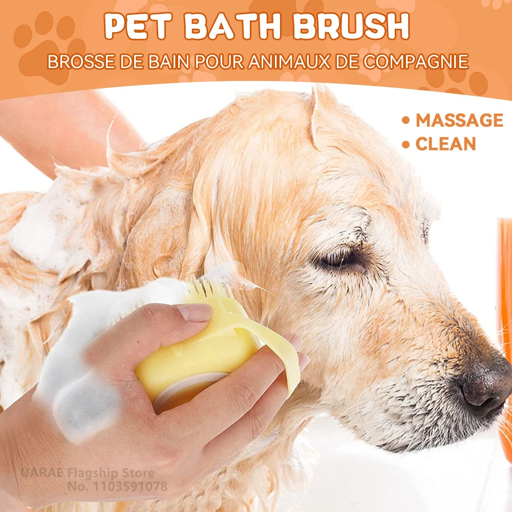Dog Bathing Brush Pet Massage Brush for Dogs and Cats