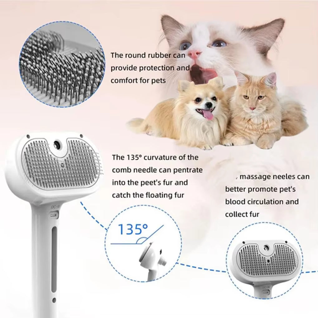 Dog Steam Spray Grooming Brush   